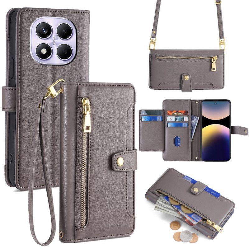 Folio Deksel Til Xiaomi Redmi Note 14 Pro 4g Skulder- Og Crossbody-lommebok