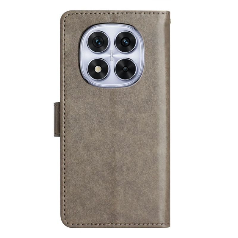 Folio Deksel Xiaomi Redmi Note 14 Pro 4g Blomsterdekorasjoner Beskyttelse Deksel