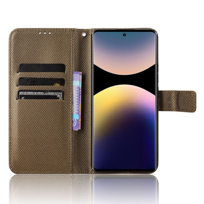 Folio Deksel Xiaomi Redmi Note 14 Pro 4g Diamanttekstur