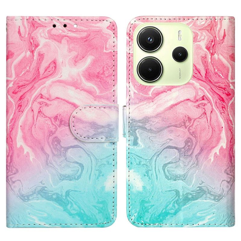 Folio Deksel Xiaomi Redmi Note 14 Pro 4g Rosa Og Grønn Marmor