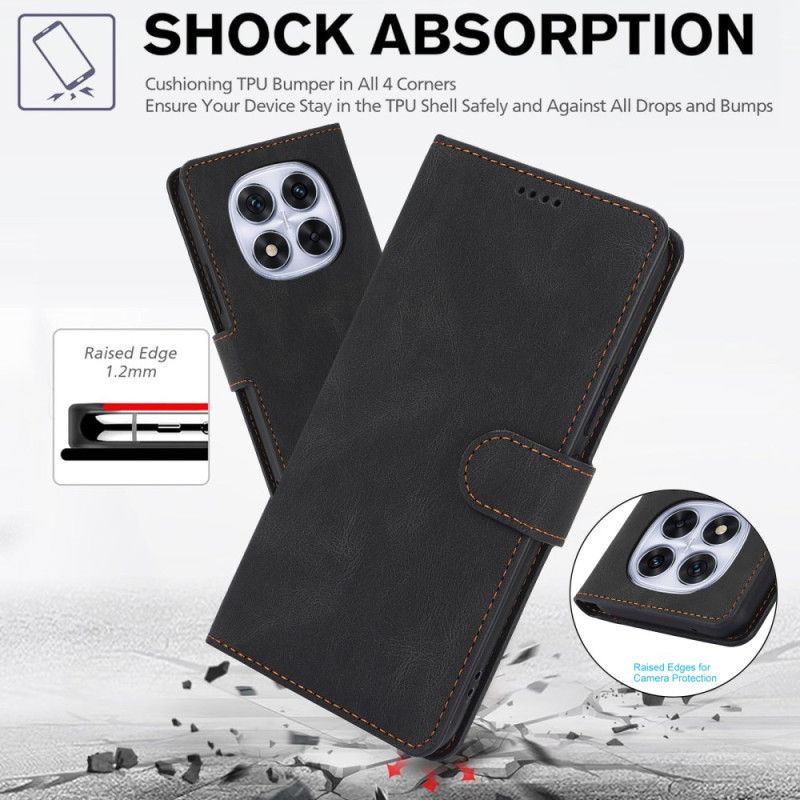 Folio Deksel Xiaomi Redmi Note 14 Pro 4g Semsket Skinneffekt Med Stropp Beskyttelse Deksel