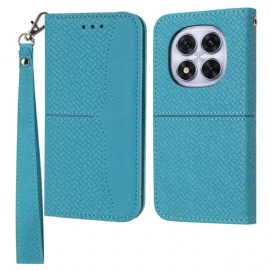 Folio Deksel Xiaomi Redmi Note 14 Pro 4g Vevd Tekstur Med Stropp Beskyttelse Deksel