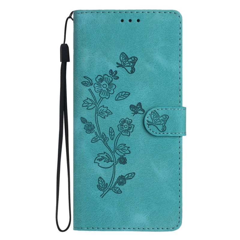 Lærdeksel Folio Deksel Xiaomi Redmi Note 14 Pro 4g Blomster- Og Sommerfugldesign