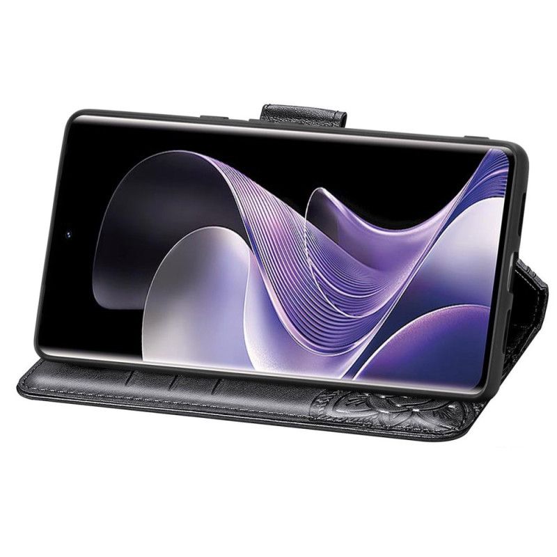 Lærdeksel Folio Deksel Xiaomi Redmi Note 14 Pro 4g Mobildeksel Barokk Sommerfugl