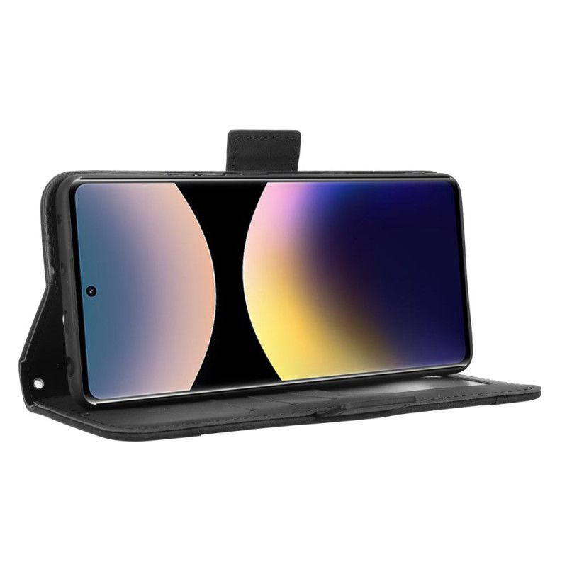 Lærdeksel Folio Deksel Xiaomi Redmi Note 14 Pro 4g Mobildeksel Kortholder For Flere Kort