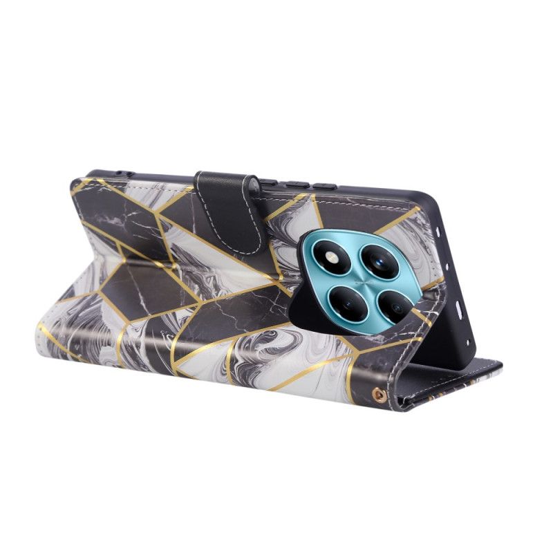 Lærdeksel Folio Deksel Xiaomi Redmi Note 14 Pro 4g Mobildeksel Marmoreffekt