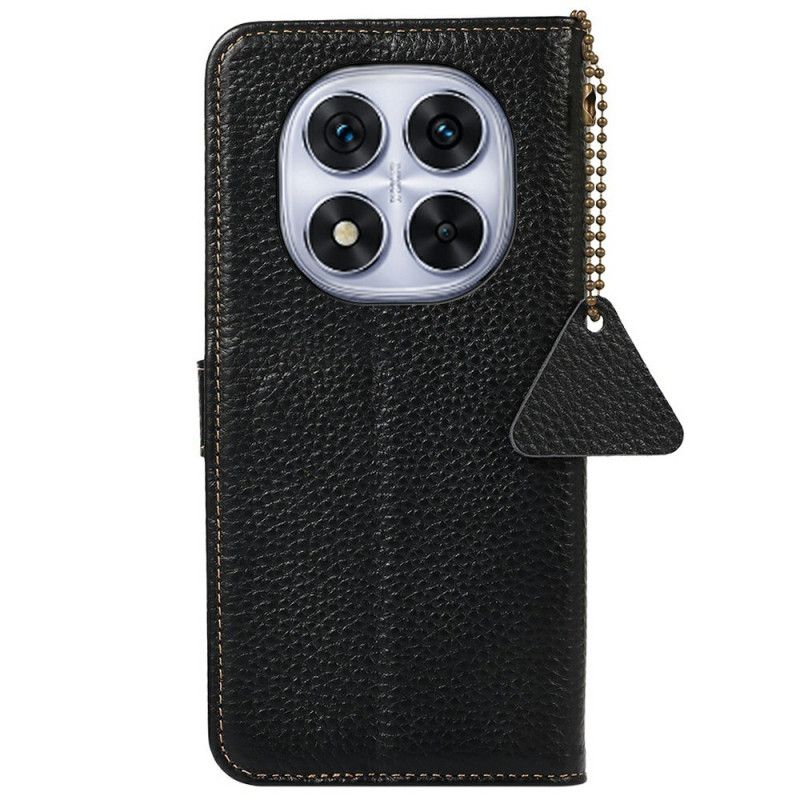 Lærdeksel Folio Deksel Xiaomi Redmi Note 14 Pro 4g Mobildeksel Rfid-blokkering I Ekte Skinn