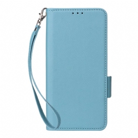 Lærdeksel Folio Deksel Xiaomi Redmi Note 14 Pro 4g Mobildeksel Stropp I Litchi-imitasjonsskinn