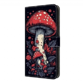 Lærdeksel Folio Deksel Xiaomi Redmi Note 14 Pro 4g Rød Sopp