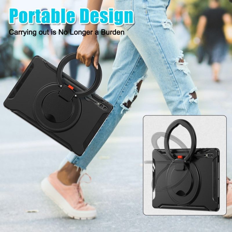 Deksel Samsung Galaxy Tab S10 Ultra Mobildeksel Roterende Ringstativ