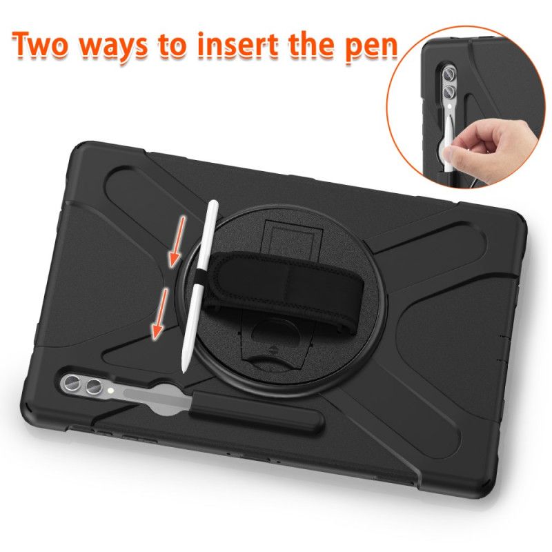 Deksel Samsung Galaxy Tab S10 Ultra Mobildeksel Trippel Beskyttelsesstropp Og Stativ