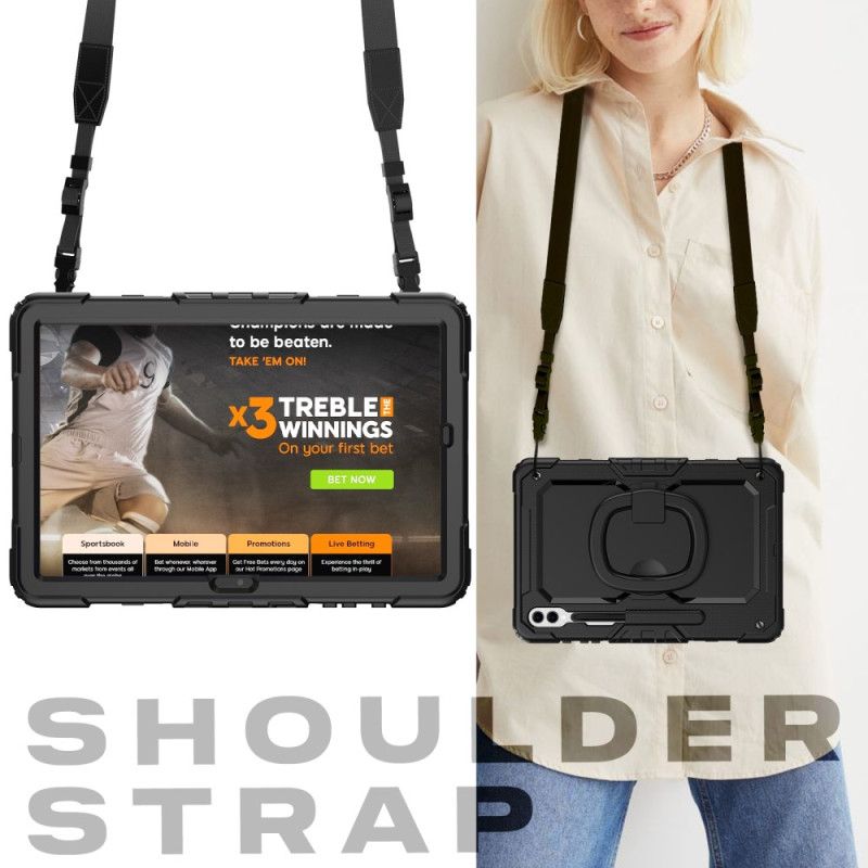 Deksel Samsung Galaxy Tab S10 Ultra Premium Beskyttelse Med Skulderstropp