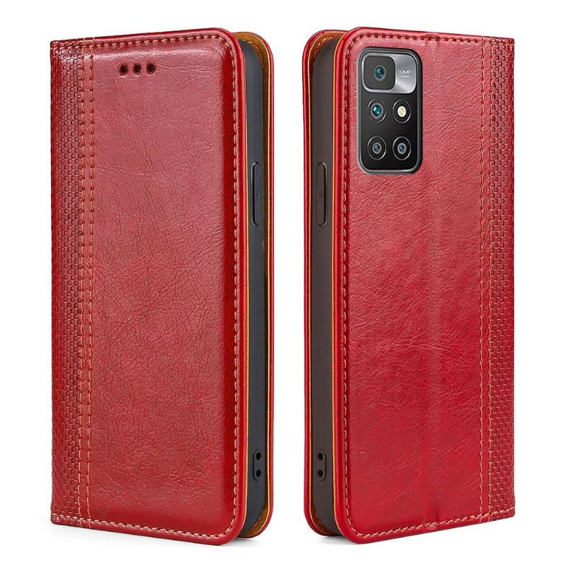 Lærdeksel Til Xiaomi Redmi 10 Originalitet Folio Deksel Flip Folio-sømmer