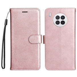 Folio Deksel Til Honor 50 Lite Med Kjede Strappy Skinneffekt