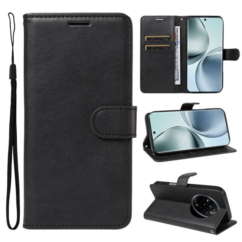 Folio Deksel Realme 14 Pro 5g Ensfarget Kunstskinn Beskyttelse Deksel