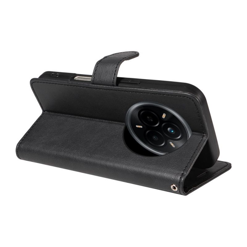 Folio Deksel Realme 14 Pro 5g Ensfarget Kunstskinn Beskyttelse Deksel