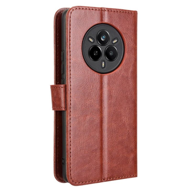 Folio Deksel Realme 14 Pro 5g Prangende Imitasjon I Skinn Beskyttelse Deksel