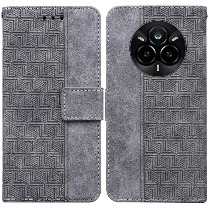 Folio Deksel Realme 14 Pro 5g Vevd Mønster Beskyttelse Deksel