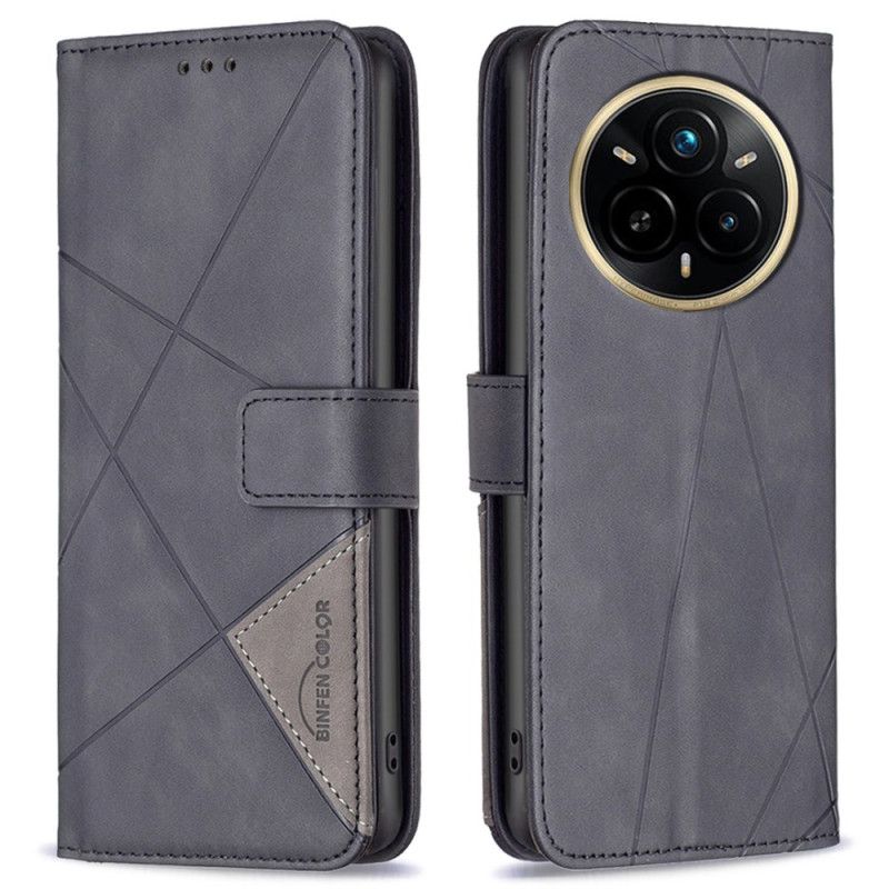 Folio Deksel Til Realme 14 Pro 5g Binfen-farge Geometrisk Mønster