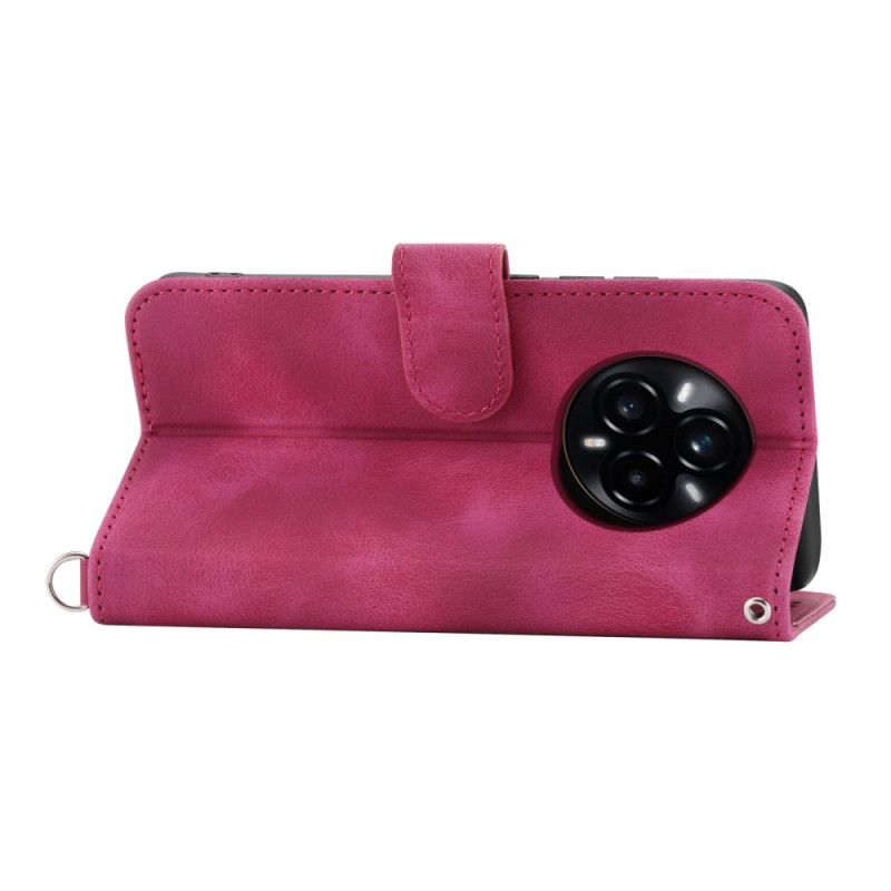 Folio Deksel Til Realme 14 Pro 5g Blomsterblonder Med Stropp