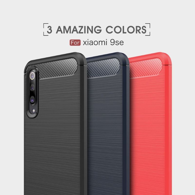 Deksel Til Xiaomi Mi 9 SE Originalitet Carbon Børstet Gel