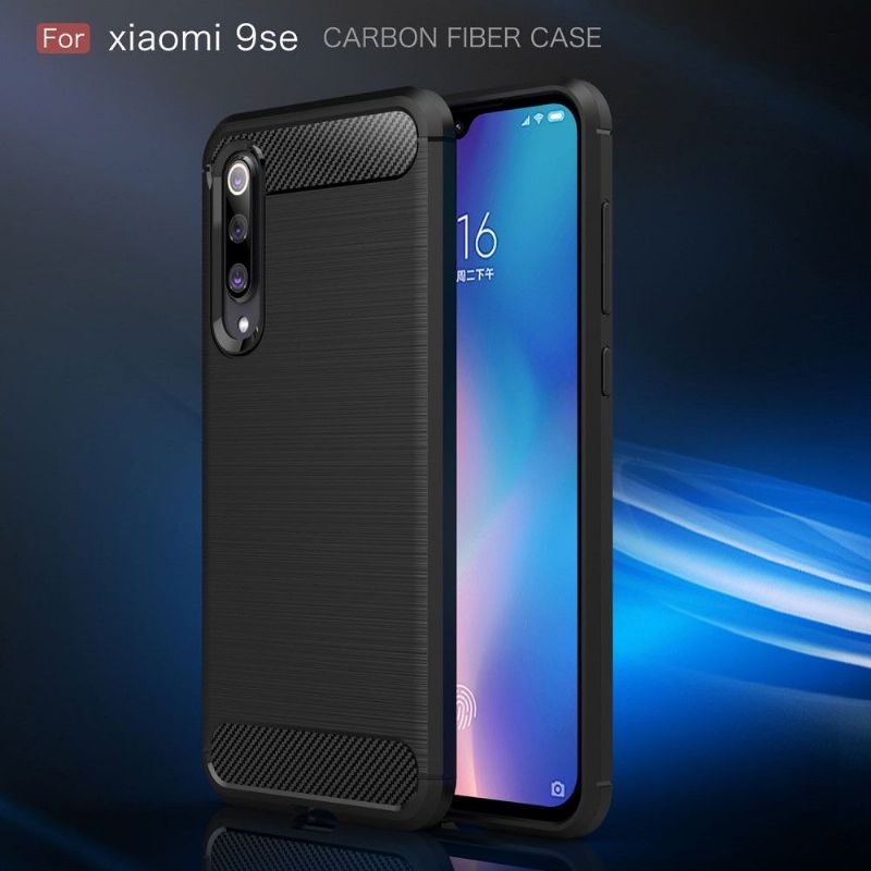 Deksel Til Xiaomi Mi 9 SE Originalitet Carbon Børstet Gel