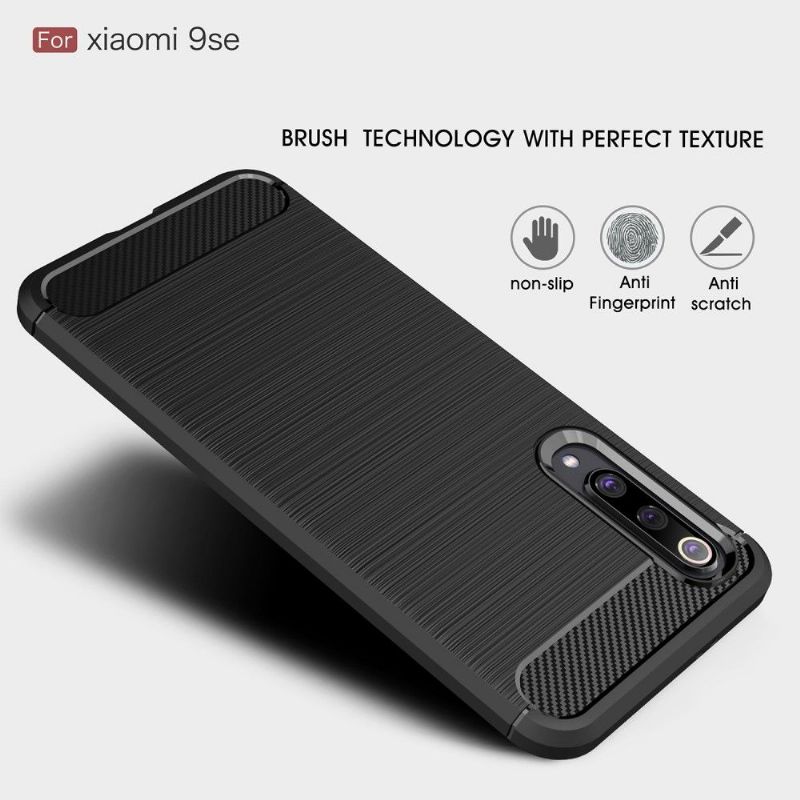 Deksel Til Xiaomi Mi 9 SE Originalitet Carbon Børstet Gel