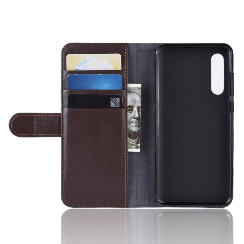 Etui Til Xiaomi Mi 9 SE Originalitet Premium Skinnkortholder - Brun