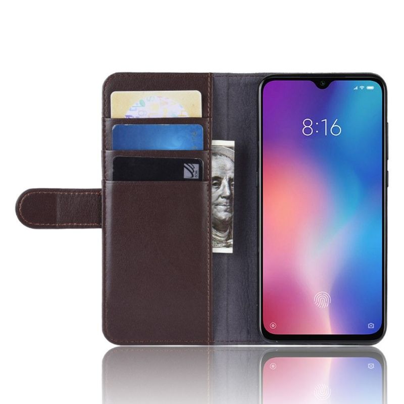 Etui Til Xiaomi Mi 9 SE Originalitet Premium Skinnkortholder - Brun