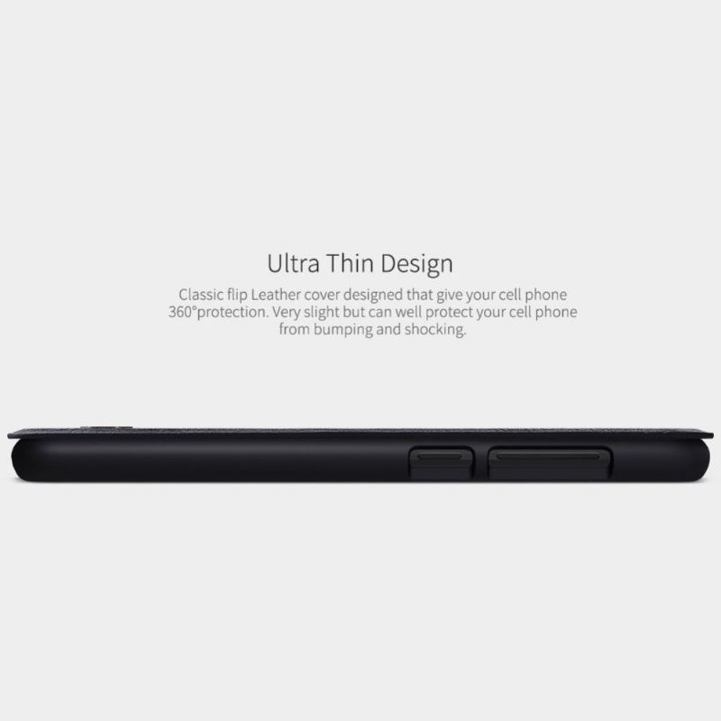 Folio Deksel Til Xiaomi Mi 9 SE Nillkin Qin Skinntrekk - Svart
