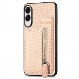 Deksel Samsung Galaxy S25 5g Edge Kortholder Og Myntpung I Karbonfiber Beskyttelse Deksel