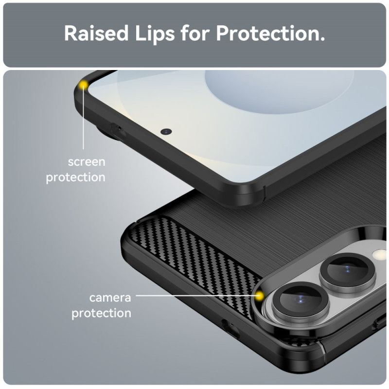 Deksel Samsung Galaxy S25 5g Edge Mobildeksel Børstet Karbonfiber