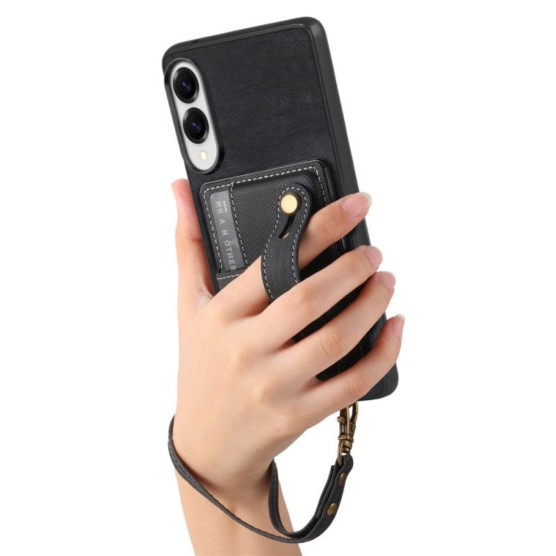 Deksel Samsung Galaxy S25 5g Edge Retro Kortholder Og Håndleddsstropp