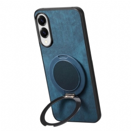 Deksel Til Samsung Galaxy S25 5g Edge Semsket Skinneffekt Med Roterende Stativ