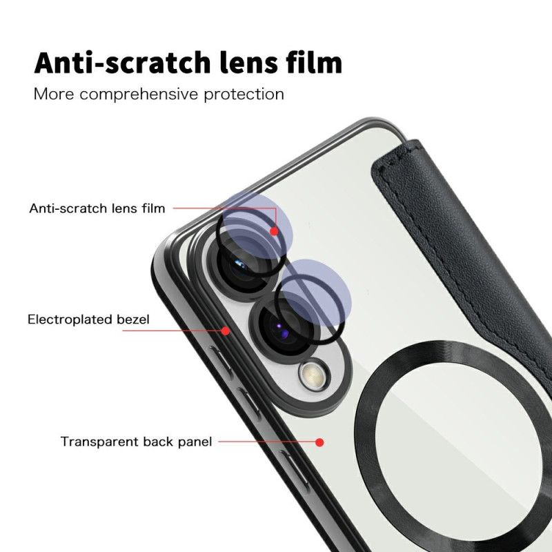 Folio Deksel Lær Samsung Galaxy S25 5g Edge Mobildeksel Magsafe-kompatibel Med Rfid-blokkering