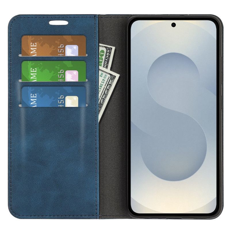 Folio Deksel Lær Samsung Galaxy S25 5g Edge Mobildeksel Skinnstil