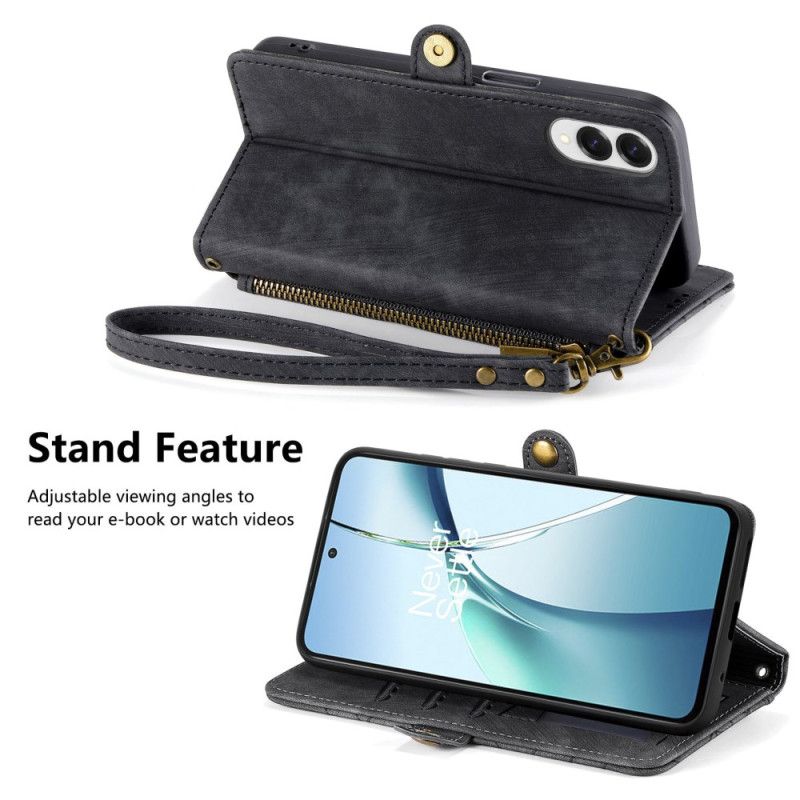 Folio Deksel Samsung Galaxy S25 5g Edge Geometrisk Mønster Og Snor Beskyttelse Deksel