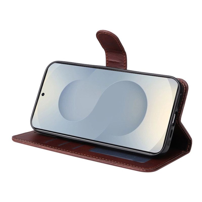 Folio Deksel Samsung Galaxy S25 5g Edge Kalveskinnstekstur