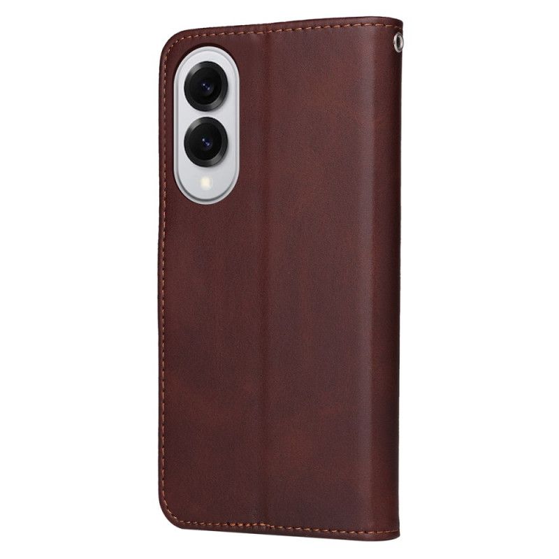 Folio Deksel Samsung Galaxy S25 5g Edge Kalveskinnstekstur