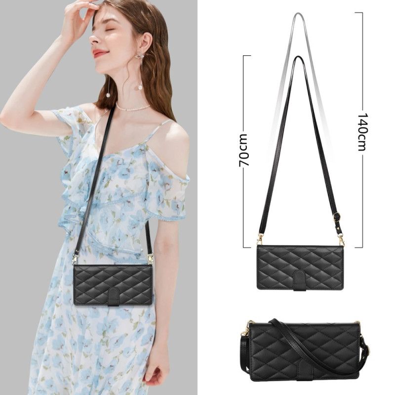 Folio Deksel Samsung Galaxy S25 5g Edge Lommebok Med Quiltet Motiv