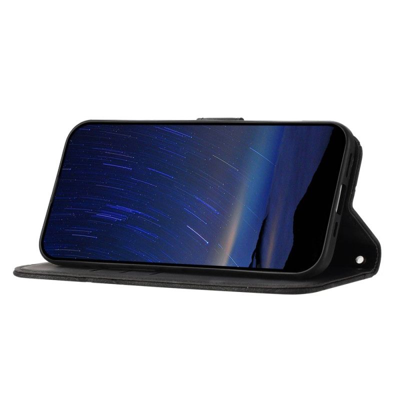 Folio Deksel Samsung Galaxy S25 5g Edge Trykte Linjer Med Stropp Beskyttelse Deksel