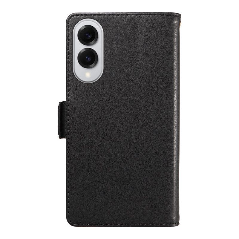 Folio Deksel Til Samsung Galaxy S25 5g Edge Kortholder Og Håndleddsstropp