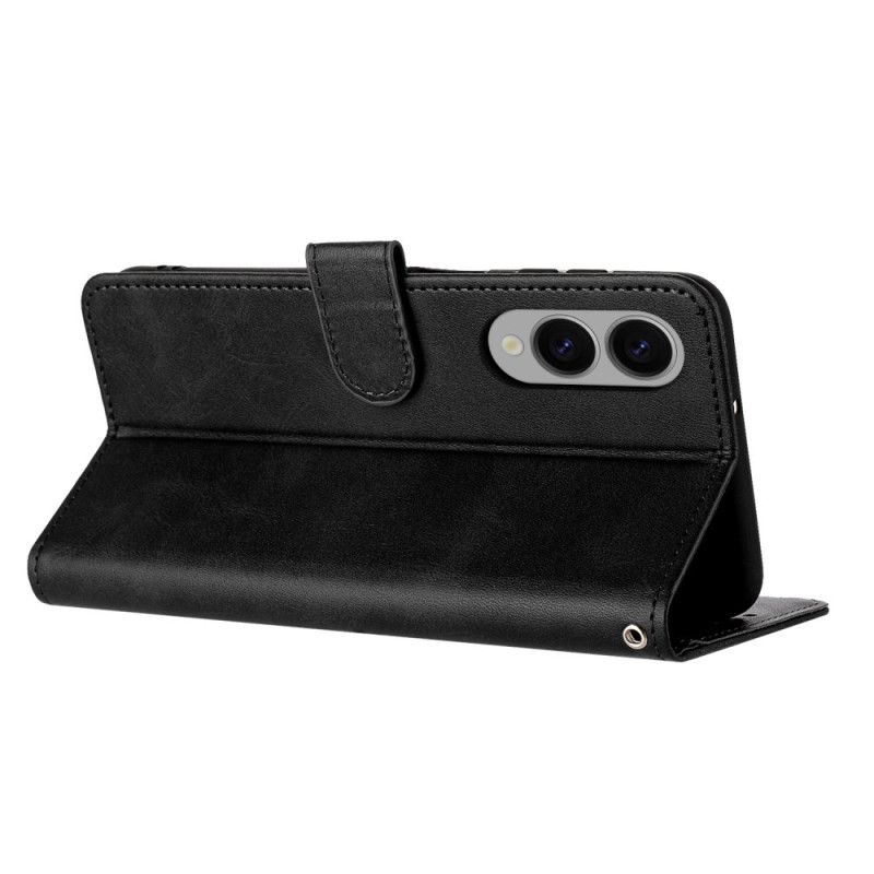 Lærdeksel Folio Deksel Samsung Galaxy S25 5g Edge Læreffekt Med Stropp