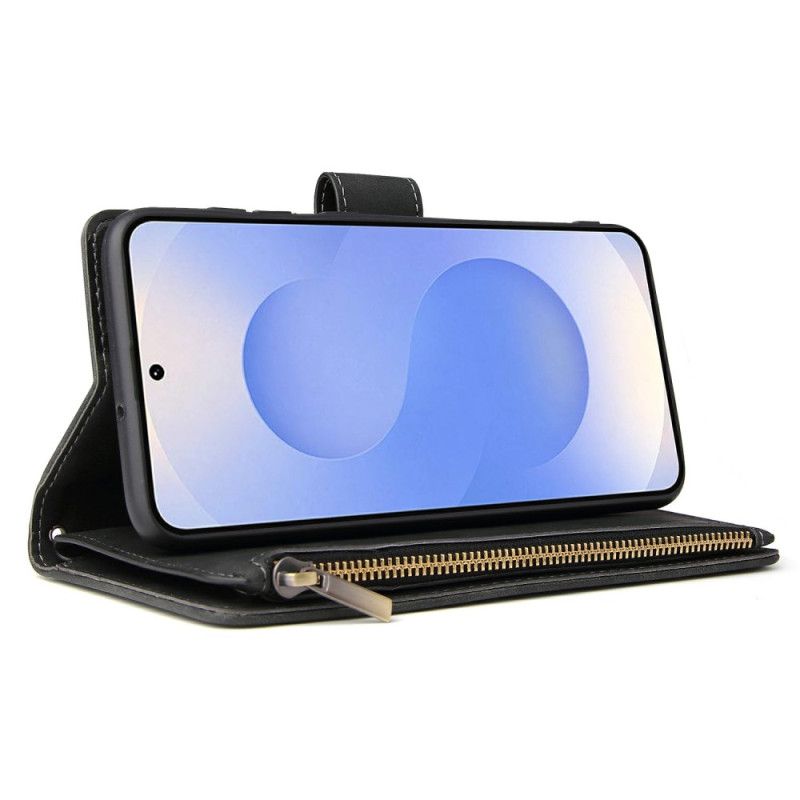 Lærdeksel Folio Deksel Samsung Galaxy S25 5g Edge Lommebok Med Semsket Skinn