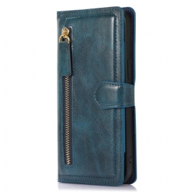 Lærdeksel Folio Deksel Samsung Galaxy S25 5g Edge Mobildeksel Glidelås Og Kortholder