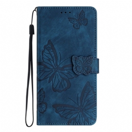 Lærdeksel Folio Deksel Samsung Galaxy S25 5g Edge Mobildeksel Semsket Sommerfugleffekt