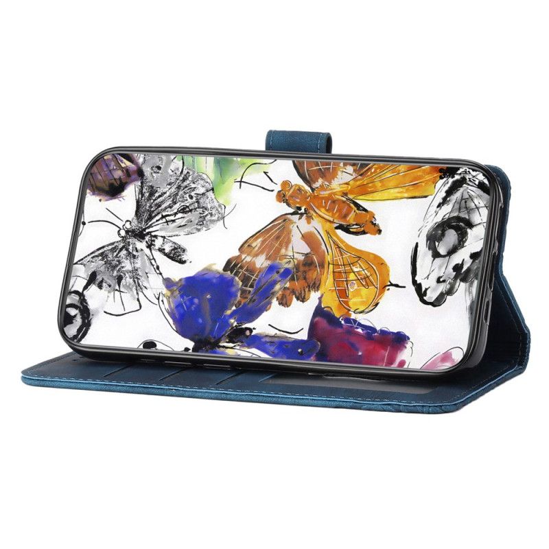 Lærdeksel Folio Deksel Samsung Galaxy S25 5g Edge Mobildeksel Semsket Sommerfugleffekt