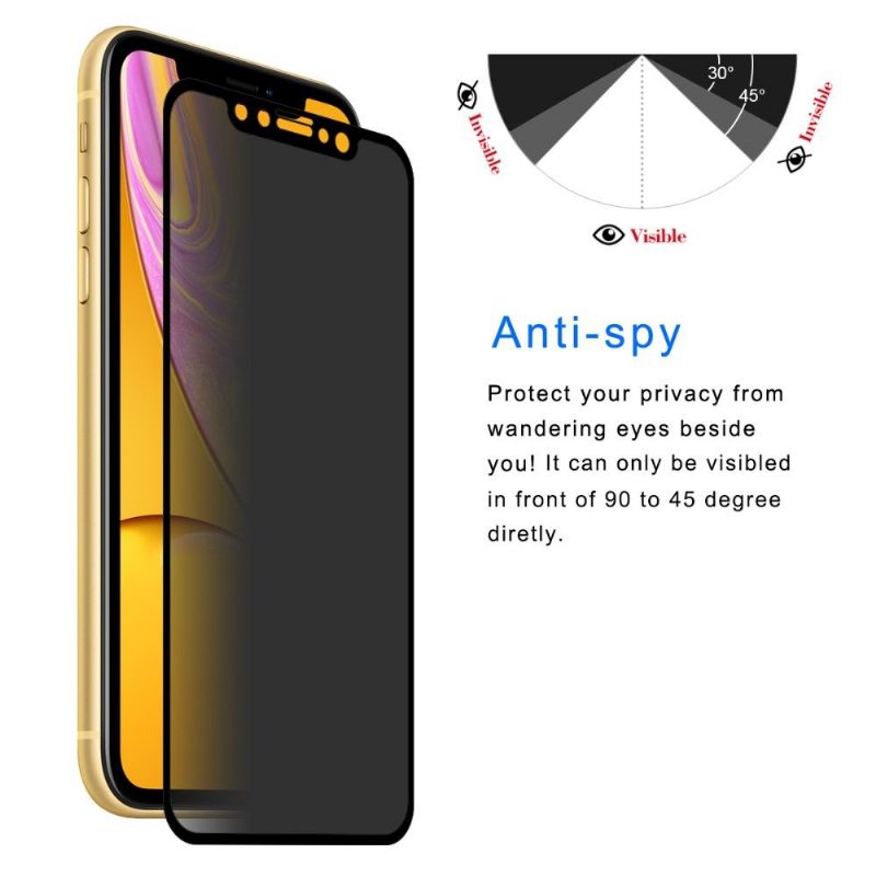 iPhone Xr - Herdet Glass Og Personvernfilter