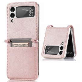 Deksel Til Samsung Galaxy Z Flip 4 Folio Deksel Style Litchi Skinn Kortholder