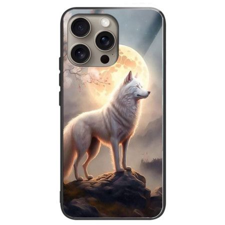 Deksel iPhone 16 Pro Max Moonlight Wolf Herdet Glass